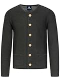 Almbock Strickweste Herren Langarm schwarz - Oktoberfest Strickjacke aus...
