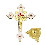 Q1C7 Antik-Kruzifix, Kirchenornamente, Relikte auf Ständer, Kreuz,...