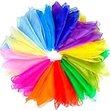 NEBURORA 12 Stück Jonglierschals, quadratisch, bunt, Spielschals für...