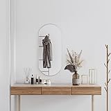 GuyAna Wandspiegel Silbern 90x40 cm Oval Badspiegel Rund Schminkspiegel...