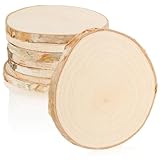 com-four® 8X Birkenholzscheibe - Glasuntersetzer zum Schutz der Möbel -...