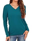 Arach&Cloz Pullover Damen V-Ausschnitt Strickpullover Langarmshirt Casual...