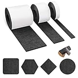 Auckpure Filzgleiter selbstklebend, 3 Rollen, Filzgleiter, schwarzer Filz,...