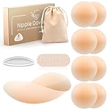 Kimsky Nippelpads, 8 Stück Damen Silikon Nipple Cover mit...