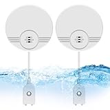 2er Pack Wassermelder: Wasseralarm, Wassersensor Wasserdetektor, 135 dB...