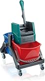 Leifheit Professional Nasswischwagen Duo mit zwei 17 L Eimern, hochwertiger...