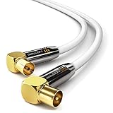 deleyCON 1,5m 4K TV Antennenkabel - 4K Ultra-HD Full HD HDTV - 2x Gewinkelt...