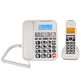 Asixxsix Erweiterbares Kordeles/schnurloses Telefon mit Anrufbeantworter,...