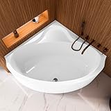 ECOLAM Badewanne Eckbadewanne Bala 140x140 cm + Schürze | moderne Wanne...