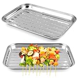 2 Stück BBQ Grillschalen, 34,9 X 24,5 X 2,7cm Grillschale Edelstahl,...