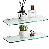 SAYAYO Glasregal Badezimmer, 2PC Badregal Duschablage Glasablage mit 6MM...
