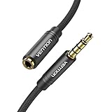 VENTION Klinke Verlängerung 0,5m, AUX Kabel 3,5mm Stereo mit Mikrofon, 4...