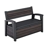 Keter Signature Gartenbank 130x60x85 cm, wetterfeste Aufbewahrungsbank mit...