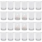 Teelichthalter PUR | Teelichter Glas Rund - Windlicht Set | 24 teilig Ø...