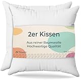 Kissen 40x40 Kopfkissen 2er Set Dekokissen für Bett und Sofa Innenkissen...