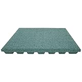 TOPRUBBER® Fallschutzplatte 50x50x4 cm Grün Gummiplatte Fallschutzmatte...