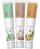 UMIDO 3 Stück Set Hand-Lotion Set 45 ml | 1x Aloe-Vera | 1x Mandelöl | 1x...