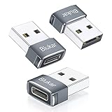 Blukar USB auf Typ C Adapter, 3 Stück USB-C Buchse zu USB-A Stecker...