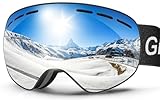 GlaRid Skibrille Herren Damen, OTG Ski Goggles Rahmenlose Snowboardbrille...