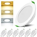 Asstikoo LED Einbaustrahler 230V Dimmbar, 7W 6er Set Einbauleuchten...