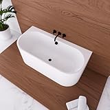 ECOLAM Vorwandbadewanne halb freistehende Badewanne 180x80 cm Vigoo Wall I...