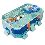 Faltbarer Swimmingpool – 2,23 m Robustes PVC-Badebecken für Hunde und...