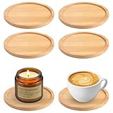 6 Stück Kerzenteller, 10 cm Kerzenuntersetzer, Holz Untersetzer Rund,...