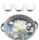itsisa Glas Schwimmschale rund klar, D: 6cm (3er Set) - Schwimmkerzen,...