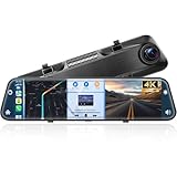 Alpinetech 12 Zoll 4K Rückfahrkamera Spiegel mit Wireless Android Auto...