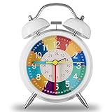 Doppelglockenwecker mit Nachtlicht,Kinderwecker ohne Ticken,Klassischer...
