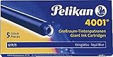 Pelikan 310748 Großraum-Tintenpatrone 4001, königsblau, 5 Patronen in...