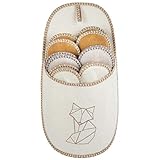 ONVAYA® ABS Gästepantoffel | Fuchs Creme | 6er Set | Antirutsch Sohle |...