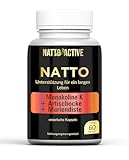 NattoActive K2 MK7, Nattokinase aus BIO-Natto + Monakoline K, Artischocke,...