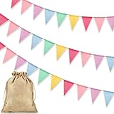 Alintor 3 Stück Wimpelkette Outdoor Wetterfest, Geburtstagsdeko, Girlande...