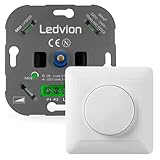 Ledvion - LED Dimmer 3-250 Watt inkl. Weiße Abdeckplatte, Universeller LED...