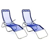 Nexos Trading Gartenliege 2er Set Bäderliege 160 x 48,5 x 100 cm Textilene...