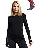 Merino.tech Merino Shirt Damen Langarm - Premium 100% Merino Unterwäsche...