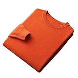 Herren 100% Kaschmir Rundhals Pullover Pullover Langarm Solid...