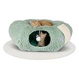 3-in-1 Katzentunnel mit Katzenbett & Kratzflächen | Flexibel nutzbarer...