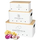 Avmvnvc Kartoffel Aufbewahrungsbox - 3er Set Kartoffel Zwiebel Knoblauch...