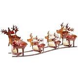 Kerzenhalter Adventskranz Modern, Adventsgesteck Rentier mit 4...