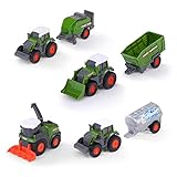 Dickie Toys – Fendt Micro Team (9 cm) – Traktor-Set mit Anhänger,...