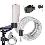 Heavy-Duty Cycling Lock Cable, Anti-Theft Security Chain, Keyed Mounting...