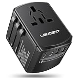 LENCENT Reiseadapter Weltweit, Universal Reisestecker Weltreise Adapter mit...