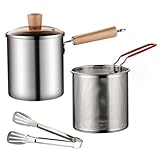 Frittierfitcyer -Topf mit Korb und Tong 3L -Griff aus Edelstahl -Chip...