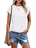 Cuptacc Tshirt Damen Tops Sommer Rundhals Oberteile Damen Elegant Basic...