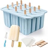 Eisformen Silikon,MEETRUE 12 Eis am Stiel Formen Silikon Eisformen Eis am...