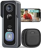 BOIFUN WLAN Video Türklingel mit Kamera, 2K-HD-funkklingel mit Kamera,...