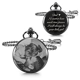 JSDDE Personalisierte Vintage Taschenuhr mit Foto und Text Gravur...