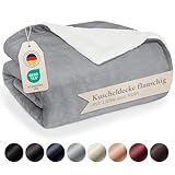 Blumtal Premium Sherpa Kuscheldecke flauschig 150x200 cm - Oeko-Tex zert....